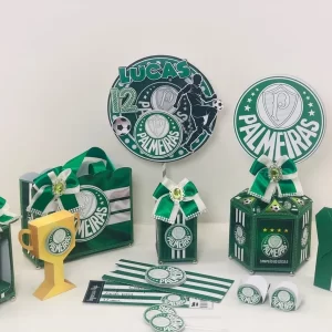 Decoração infantil Palmeiras Studio para festas, toppers e lembrancinhas esportivas.