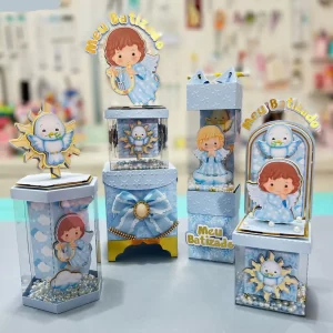 Arquivo de corte Batizado Menino Studio e PDF para toppers, lembrancinhas e enfeites de festa infantil com tema batizado.