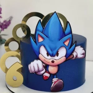 Arquivo de corte Topper de Bolo Sonic Studio para decoração de festa infantil com tema Sonic.
