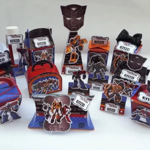 Arquivo de corte Transformers Studio e PDF para toppers, lembrancinhas e enfeites de festa infantil com tema Transformers.