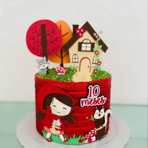 Decoração topo de bolo Chapeuzinho Vermelho arquivo de corte Studio para imprimir