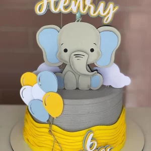 Decoração topo de bolo elefante arquivo de corte Studio para imprimir e recortar
