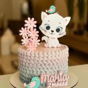 Decoração topo de bolo Gatinha arquivo de corte Studio para imprimir e recortar