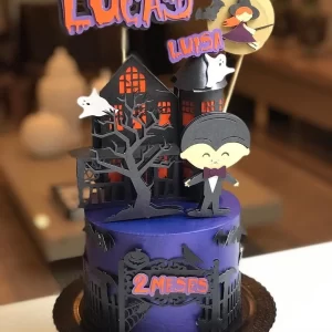 Arquivo de corte Topo de Bolo Halloween Studio para decoração de festa infantil temática.