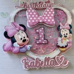 Decoração Topo de Bolo Minnie Rosa Baby Studio