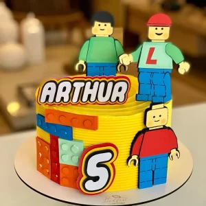 Arquivo de corte Decoração Topper Lego para Imprimir Studio, ideal para topper de bolo e enfeites de festa infantil.