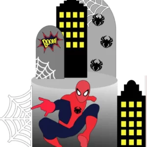 Arquivo de corte Decoração Topper de Bolo Homem Aranha Studio para topper de bolo e decoração de festa infantil com tema Homem Aranha.