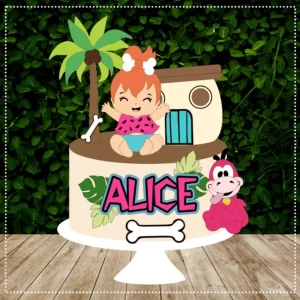 Arquivo de corte Decoração Topper de Bolo da Pedrita Studio para topper de bolo e decoração de festa infantil temática.