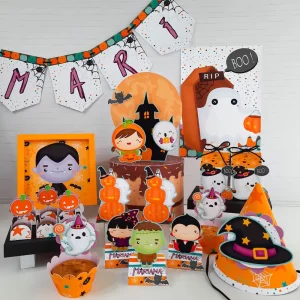 Arquivo de corte Decoração Mesa Halloween Studio e PDF para festa infantil temática.
