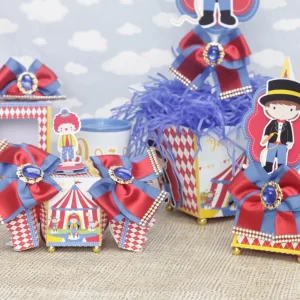 Arquivo digital Circo Menino Studio e PDF para mesas, bolos e lembrancinhas de festa infantil.