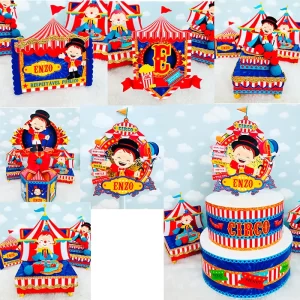 Decoração infantil Circo Studio e PDF para toppers, lembrancinhas e enfeites temáticos de festa infantil.