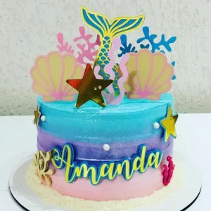 Topo de bolo Calda da Sereia arquivo de corte Studio para imprimir