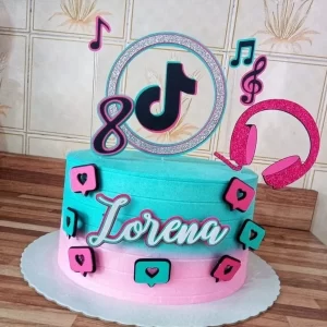 Arquivo de corte topo de bolo Tiktok em Studio para decoração personalizada.