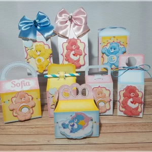 Conjunto de símbolos da barriga dos Ursinhos Carinhosos (coração, trevo, sol, estrela) em Arquivo de Corte Studio e PDF