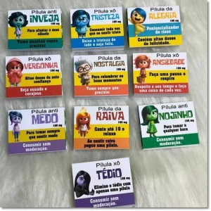 Caixinha chicletes Divertidamente em PNG e PDF para decoração para imprimir e lembrancinhas.