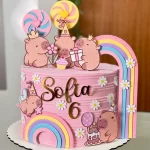 Decoração Topper de Bolo Capivara Studio