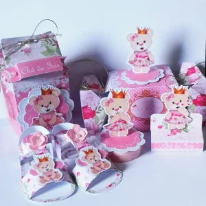 Arte Ursinha Princesa Simples em arquivo Studio para corte e decoração infantil.