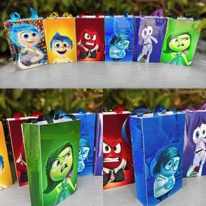 Moldes de sacolinhas Divertidamente em arquivo de corte para imprimir e decorar festas.