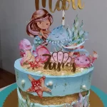 Topo De Bolo Sereia Aquarelada Studio