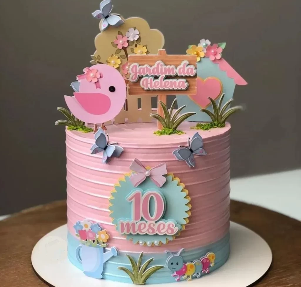 Topo de Bolo Jardim dos Pássaros