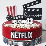 Topo de Bolo Netflix para Editar Studio