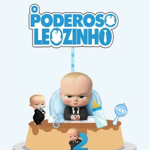 Topo de bolo O Poderoso Chefinho em arquivo de corte Studio para decoração para imprimir infantil.