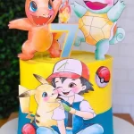 Topo de Bolo Pokémon Aquarela Studio