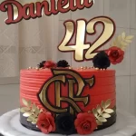 Topo de bolo flamengo feminino studio