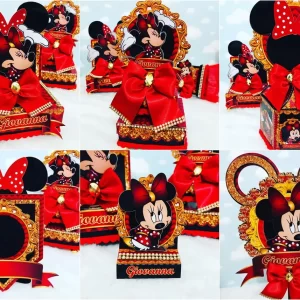 Arte digital da Minnie Vermelha em alta resolução para toppers e arquivos de corte, ideal para decoração de festas.