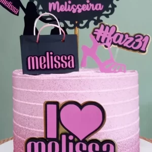 Decoração Topo de Bolo Melisseira Studio